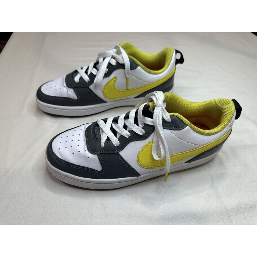 Nike Court Borough Low 2 Gray White and Yellow Smiley (GS) DO6688-100 Size 5.5YU - Picture 2 of 8